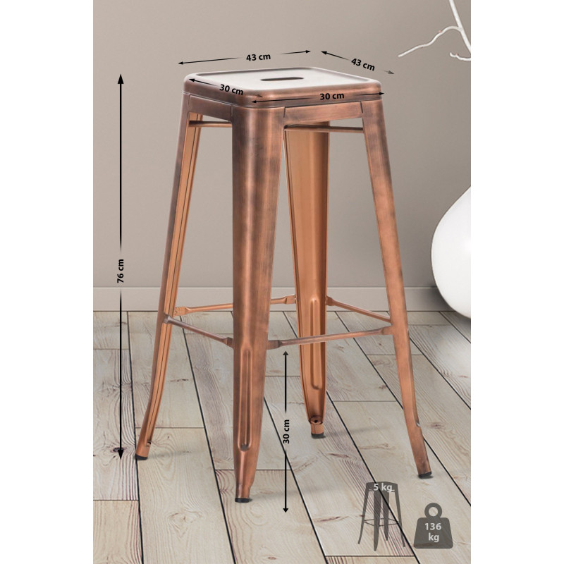 Tabouret de bar en cuivre Joshua V2