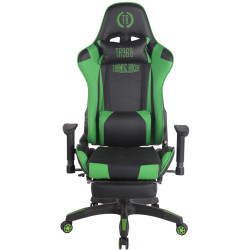 Chaise de bureau de course Turbo avec repose-pieds noir/vert