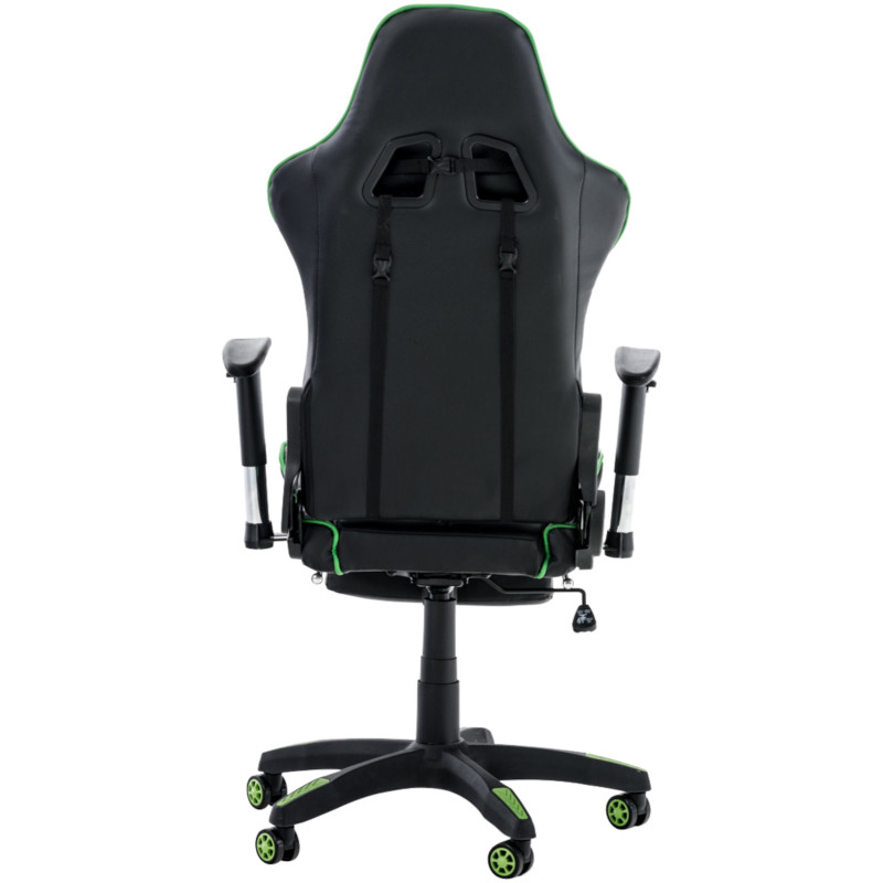 Chaise de bureau de course Turbo avec repose-pieds noir/vert