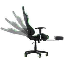 Chaise de bureau de course Turbo avec repose-pieds noir/vert