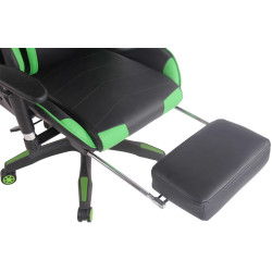 Chaise de bureau de course Turbo avec repose-pieds noir/vert