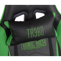 Chaise de bureau de course Turbo avec repose-pieds noir/vert