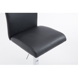 Juego de 2 taburetes de bar Cologne, piel sintética, cromados, negros