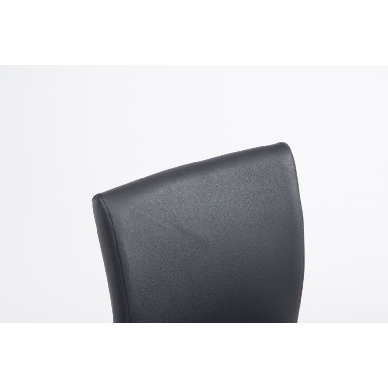 Conjunto de 2 banquetas de bar Cologne, em couro sintético, cromadas, pretas