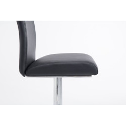 Ensemble de 2 tabourets de bar Cologne, similicuir, chrome, noir