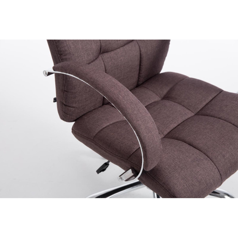Chaise de bureau en tissu Mikos brun