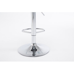 Ensemble de 2 tabourets de bar Cologne, similicuir, chrome, blanc