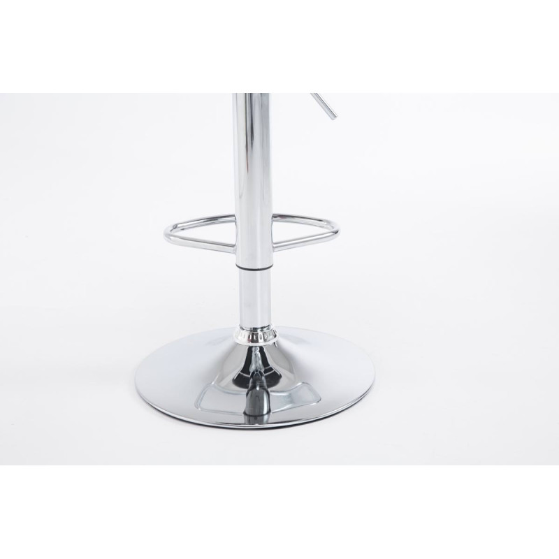 Ensemble de 2 tabourets de bar Cologne, similicuir, chrome, blanc
