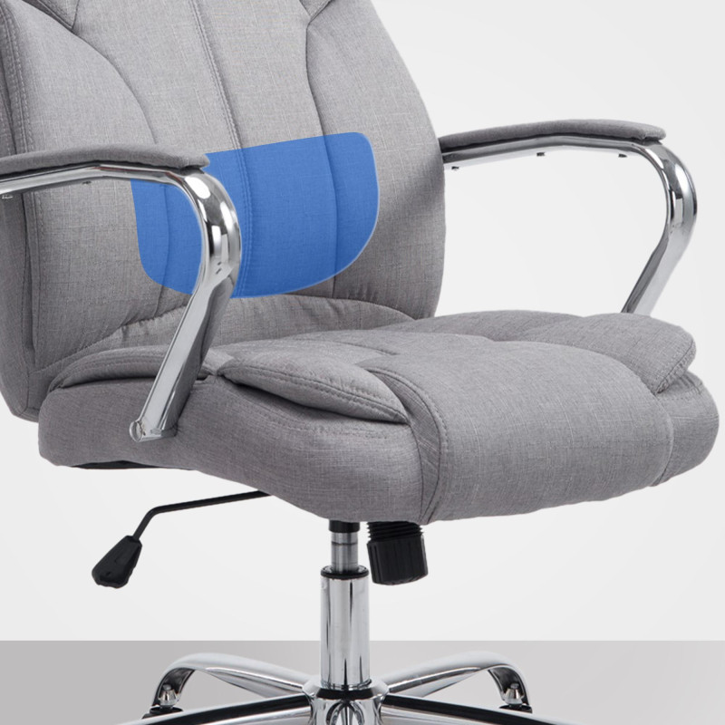 Chaise de bureau BIG Xanthos en tissu gris