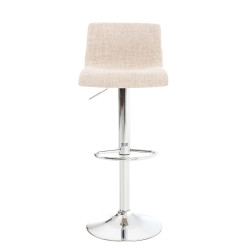 Conjunto de 2 banquetas de bar Hoover, em tecido, cromado e creme.