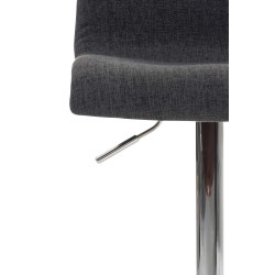 Conjunto de 2 banquetas de bar Hoover, em tecido, cromadas, cinza escuro.