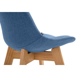 Ensemble de 2 tabourets de bar Cannes, tissu bleu naturel