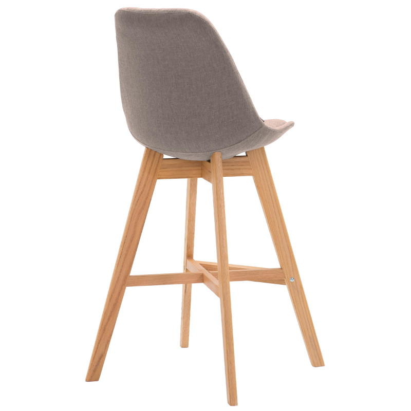 Ensemble de 2 tabourets de bar Cannes, tissu taupe naturel