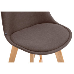 Ensemble de 2 tabourets de bar Cannes, tissu marron naturel