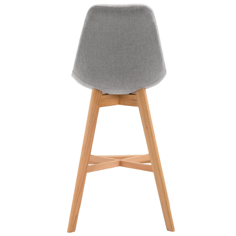 Ensemble de 2 tabourets de bar Cannes, tissu gris naturel