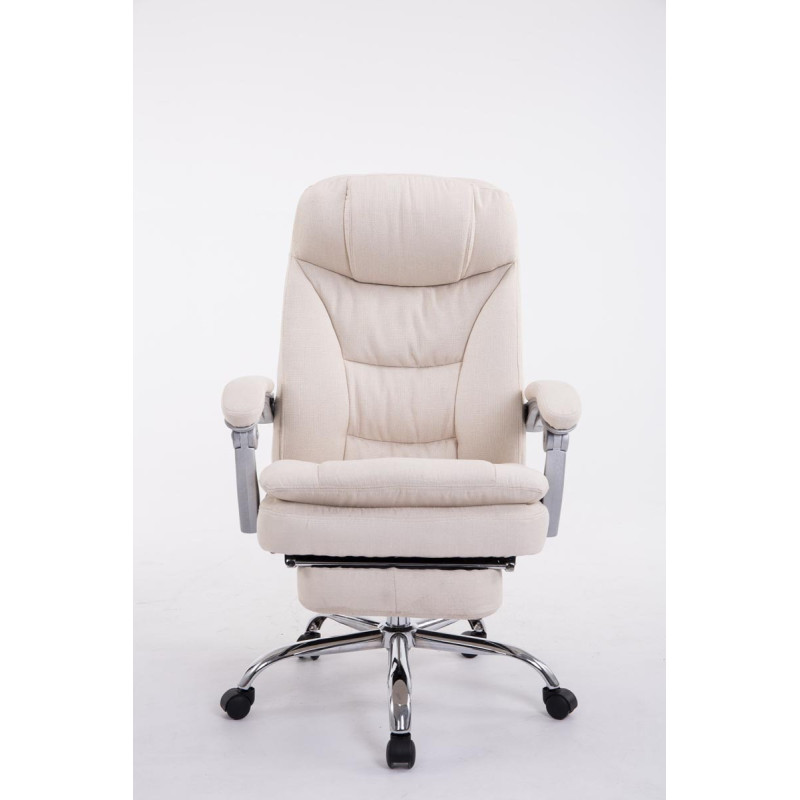 Chaise de bureau XL en tissu Troy crème