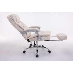Chaise de bureau XL en tissu Troy crème