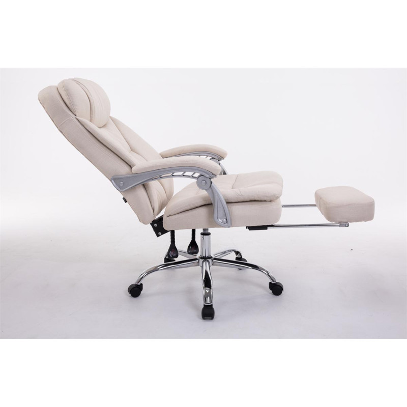 Chaise de bureau XL en tissu Troy crème