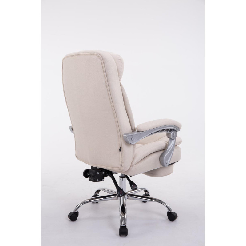 Chaise de bureau XL en tissu Troy crème