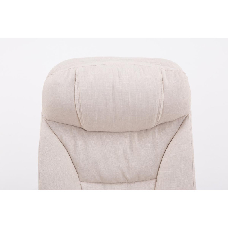 Chaise de bureau XL en tissu Troy crème