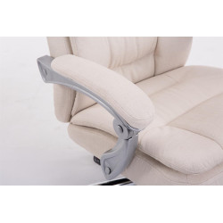 Chaise de bureau XL en tissu Troy crème