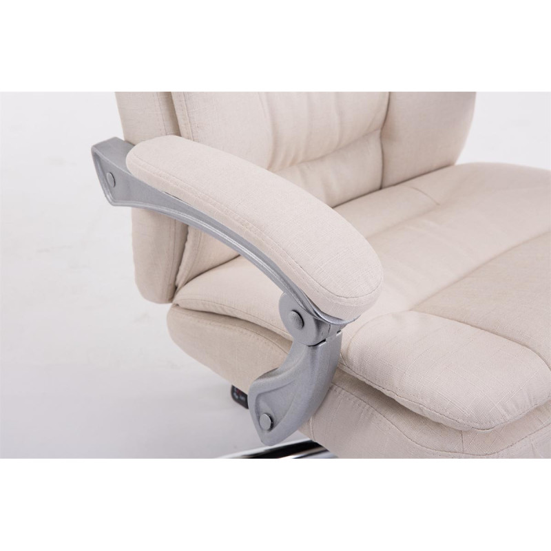 Chaise de bureau XL en tissu Troy crème