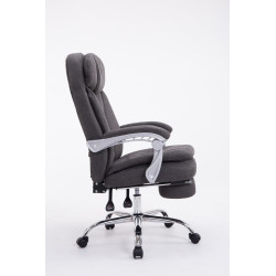 Chaise de bureau XL en tissu Troy gris foncé