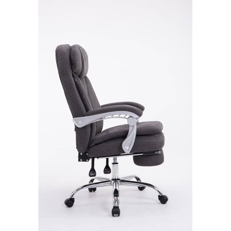 Chaise de bureau XL en tissu Troy gris foncé
