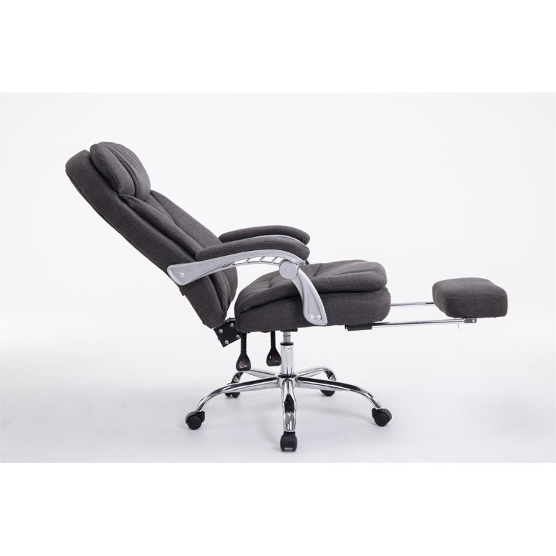 Chaise de bureau XL en tissu Troy gris foncé