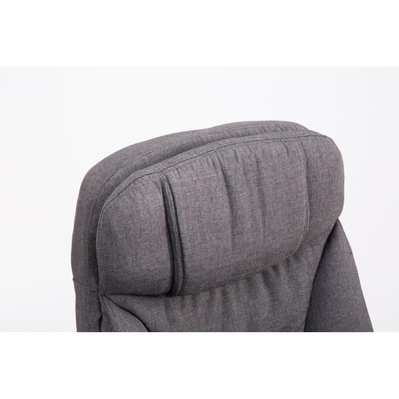 Chaise de bureau XL en tissu Troy gris foncé