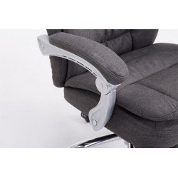Chaise de bureau XL en tissu Troy gris foncé