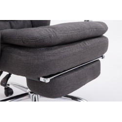 Chaise de bureau XL en tissu Troy gris foncé