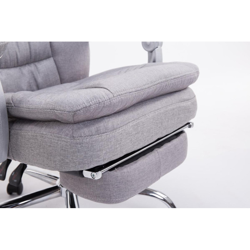 Chaise de bureau XL en tissu Troy gris