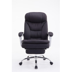 Chaise de bureau XL en tissu Troy noir