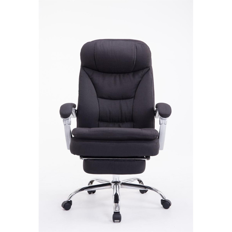 Chaise de bureau XL en tissu Troy noir