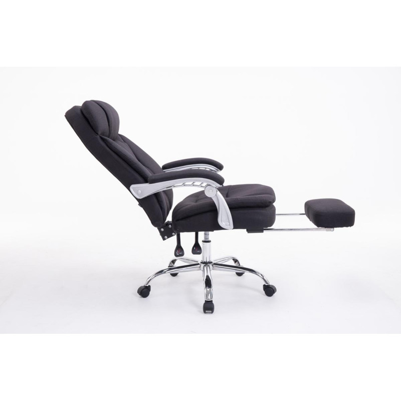 Chaise de bureau XL en tissu Troy noir
