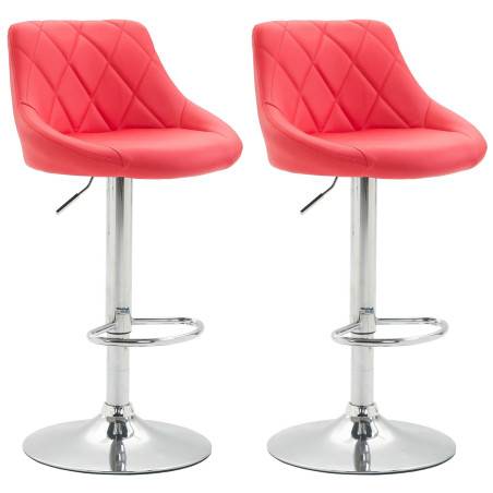 Ensemble de 2 tabourets de bar Lazio en similicuir rouge C