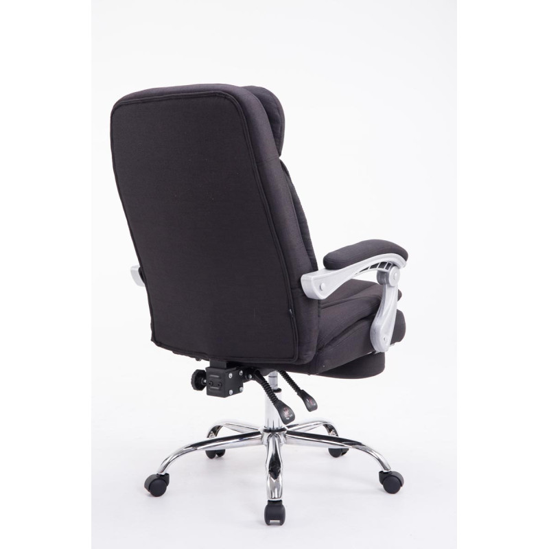 Chaise de bureau XL en tissu Troy noir