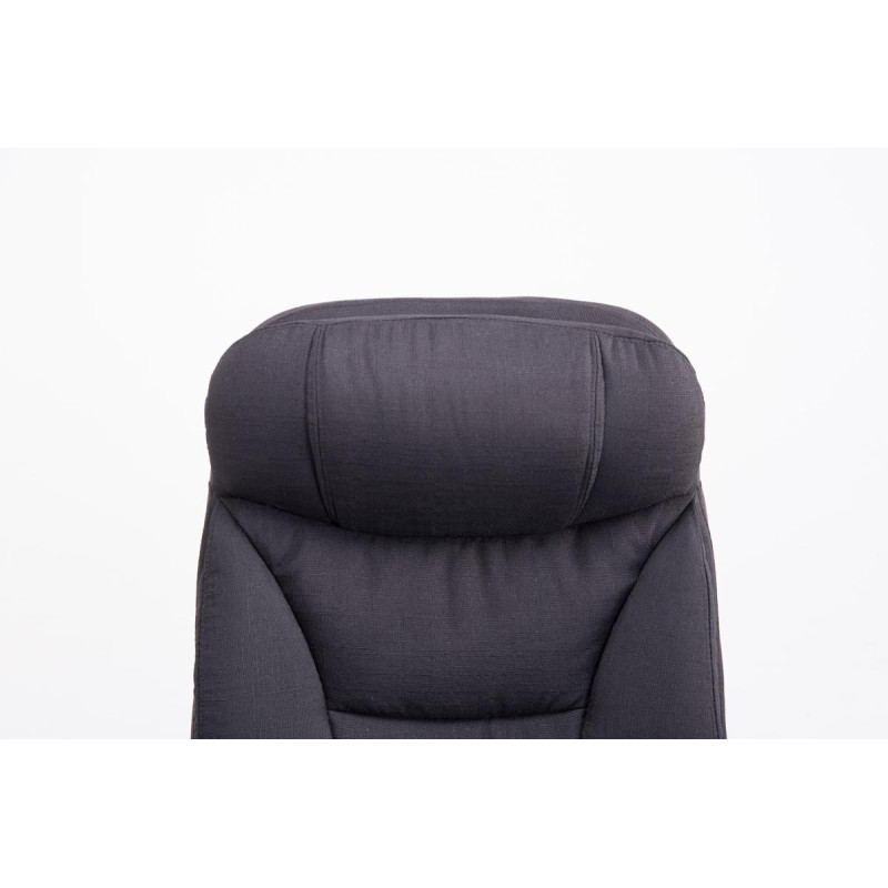 Chaise de bureau XL en tissu Troy noir
