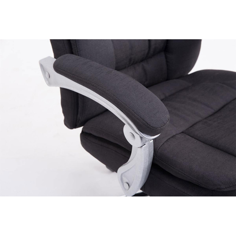 Chaise de bureau XL en tissu Troy noir