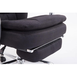 Chaise de bureau XL en tissu Troy noir