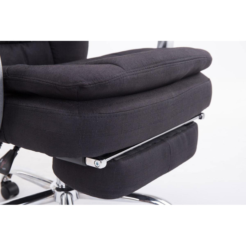 Chaise de bureau XL en tissu Troy noir