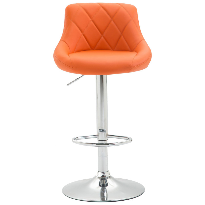Ensemble de 2 tabourets de bar Lazio en similicuir orange