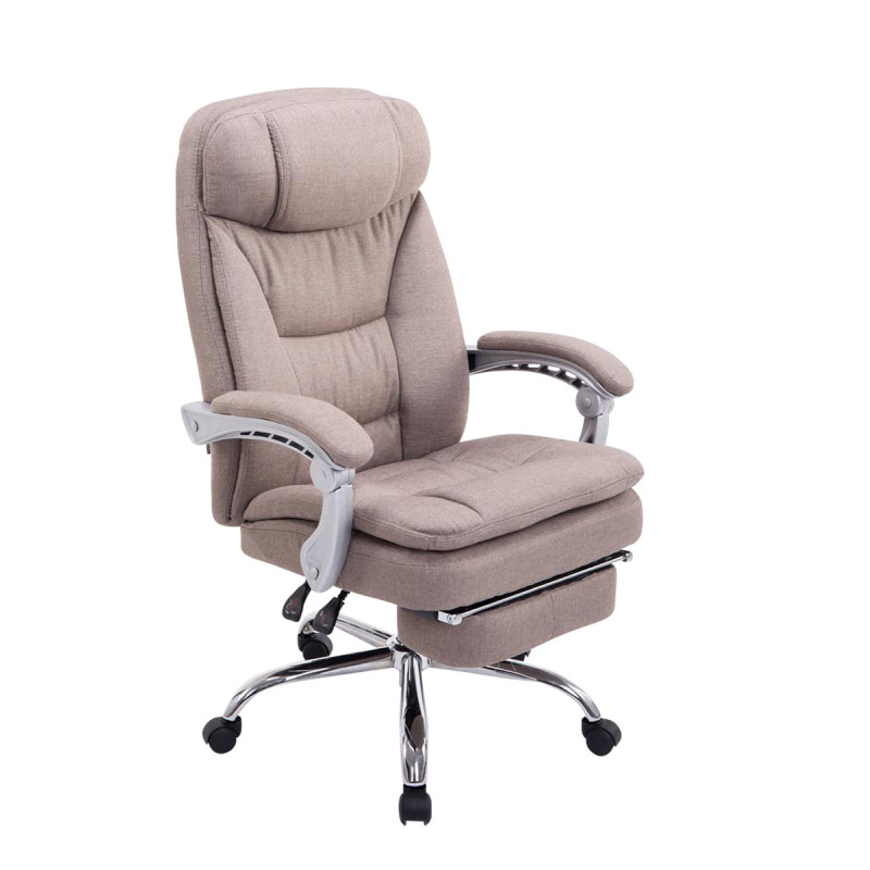 Chaise de bureau XL en tissu Troy taupe