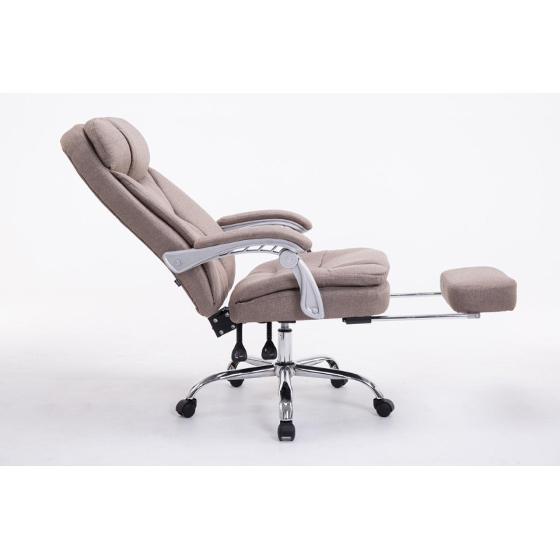 Chaise de bureau XL en tissu Troy taupe
