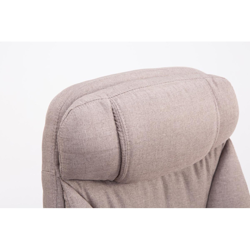 Chaise de bureau XL en tissu Troy taupe