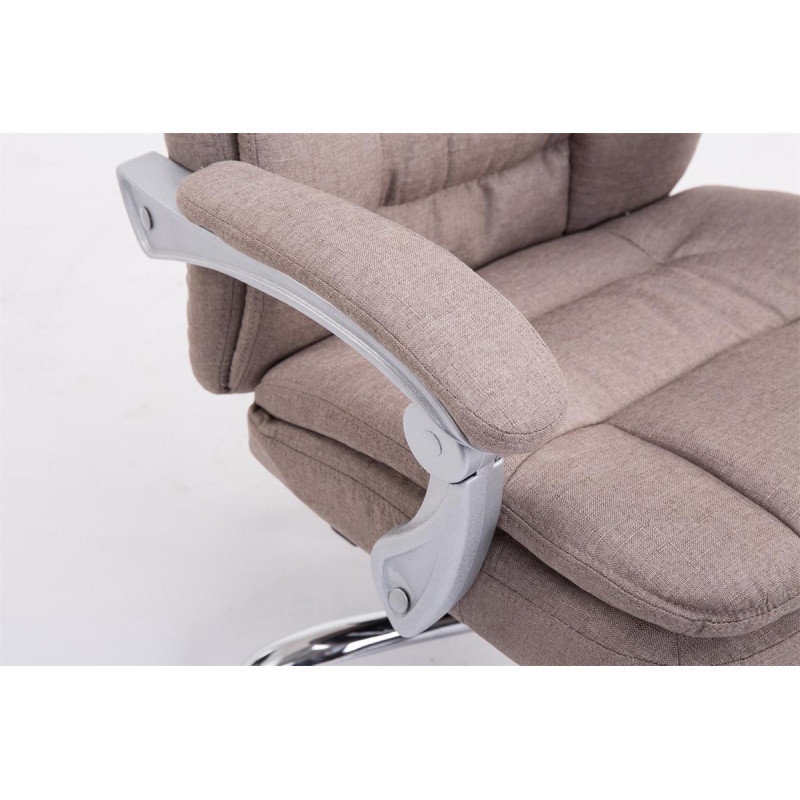Chaise de bureau XL en tissu Troy taupe