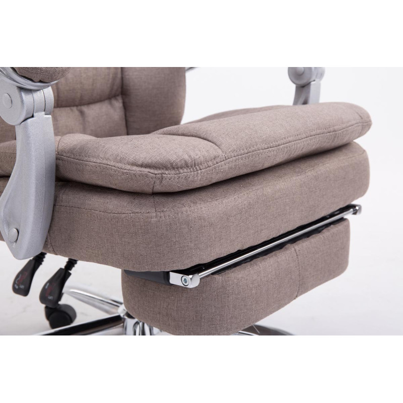 Chaise de bureau XL en tissu Troy taupe