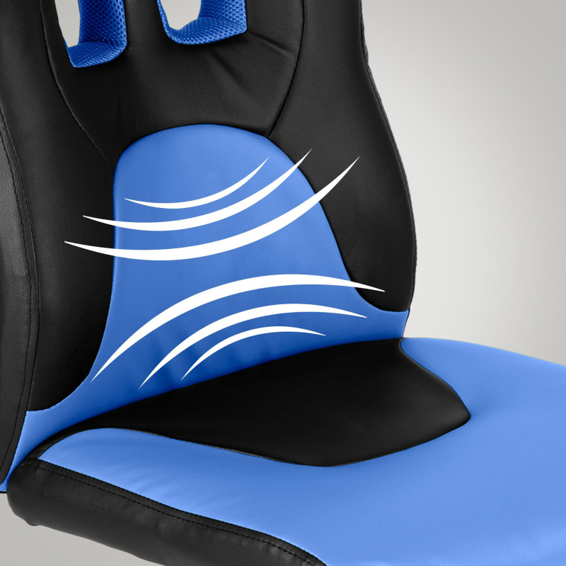 Chaise de bureau pour enfants Fun noir/bleu