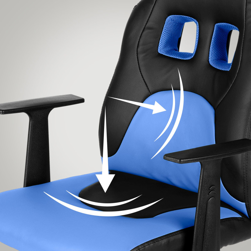 Chaise de bureau pour enfants Fun noir/bleu